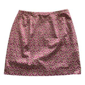 VINTAGE MOSSIMO Womens' Purple & Green Floral Print A-Line Mini Skirt Size 14